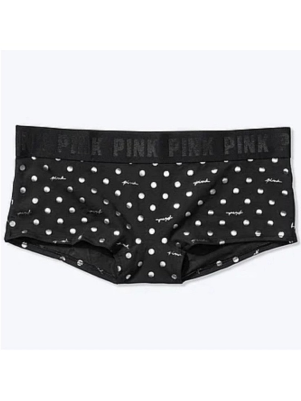New Victoria’s Secret Pink panties PINK boyshort cotton panties silver polka dot